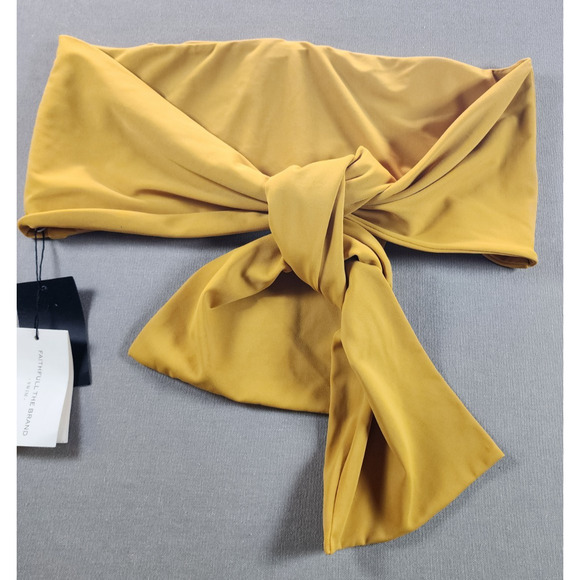 Faithfull The Brand Swim Top Robin Top Marigold Wrap XL Tie Boho Feminine - Picture 1 of 8